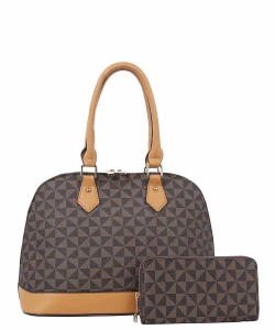 Fashion Monogram 2-in-1 Dome Satchel LMN0031W BROWN